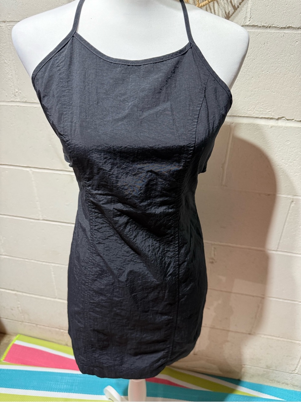 579 Black Halter Mini Dress